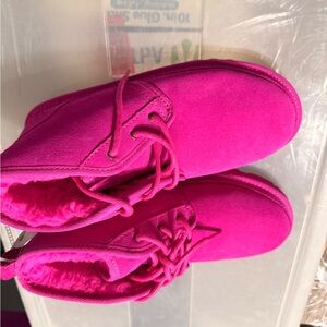 UGG Neon Pink Suede Boots